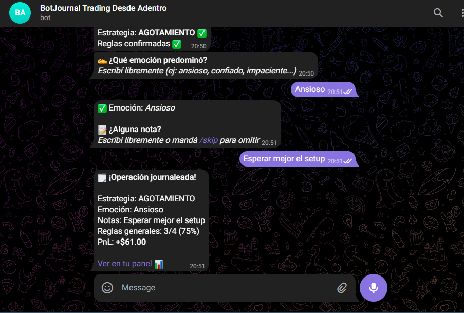 Trading Journal Telegram